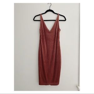 Velvet striped slip dress
